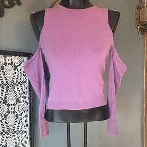 Elegant Off-the-Shoulder Purple Sweater